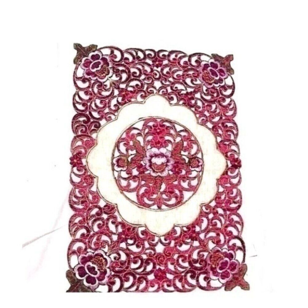 6PC Set Luxury Cutout Embroidery Table Placemats